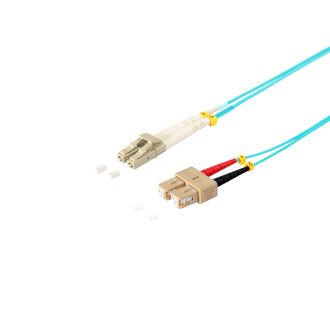 Duplex Patchcable LC SC 50 125µ OM3 aqua 5.0m