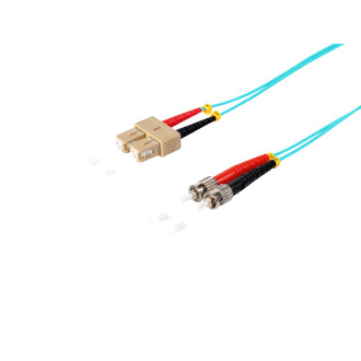 Duplex Patchcable SC ST 50 125µ OM3 aqua 5.0m
