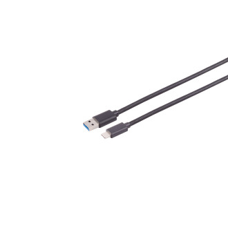 USB-A adapter cable, USB-C, 3.0, black, 1m
