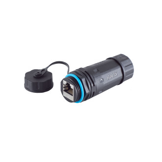 RJ45 coupler, CAT 6, IP68, short, Outdoor