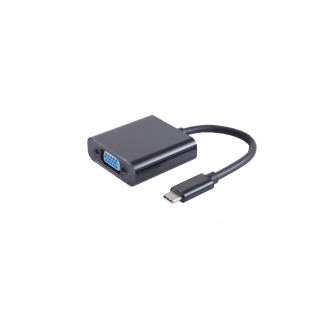 USB-C adapter, VGA jack, 1080p, black