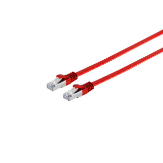 RJ45 Flatcable with CAT 7 Rawcable slim red 10m