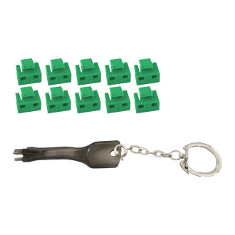 RJ45-Port Blocker SET (11 parts), green