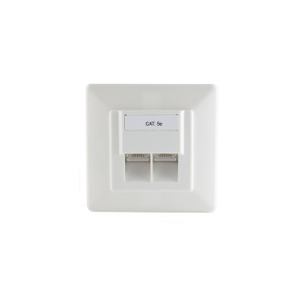 cat. 5e wall socket 2-way flush