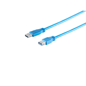 USB-A extension cable, 3.0, blue, 5m