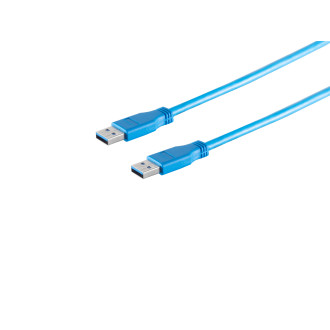 USB-A connecting cable, 3.0, blue, 5m
