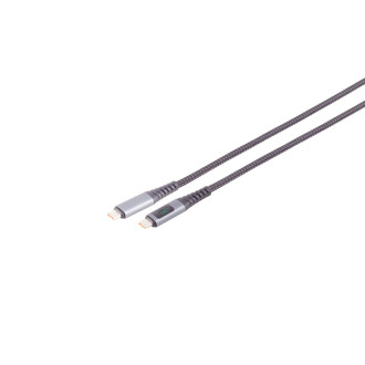USB-C cable, 2.0, 240W PD, A/V/W display, 0,5m