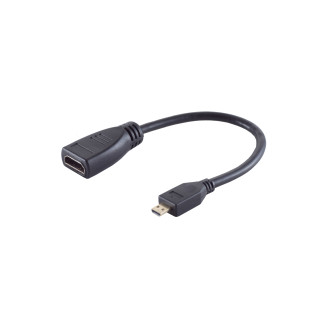 Micro HDMI Adapter, HDMI-A jack, PVC, black
