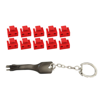 RJ45-Port Blocker SET (11 parts), red
