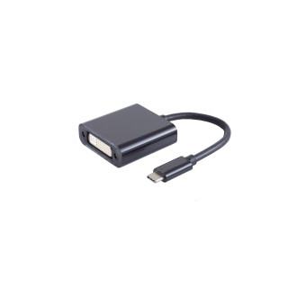 USB-C adapter, DVI-I jack, 4K30Hz, black