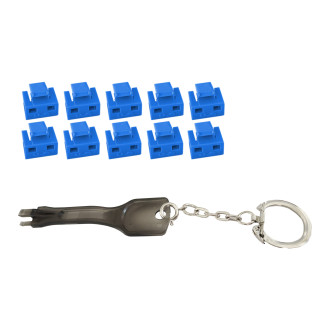 RJ45-Port Blocker SET (11 parts), blue