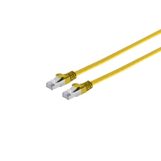 RJ45 Flatcable with CAT 7 Rawcable slim yellow 15m