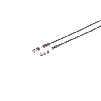USB-C magnet cable, 6in1, 540°, PD 7-pin, 60W, 1m