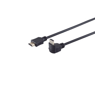 HDMI Cable, 4K, gold pl., angled, black, 1.5m