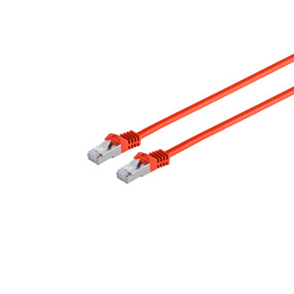 RJ45 patchcable w. CAT 7 rawcable PIMF red 15m