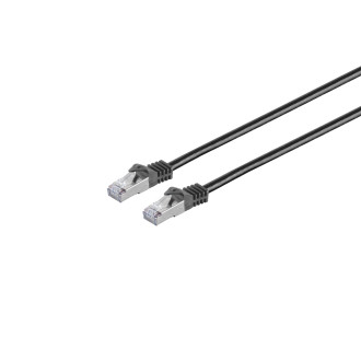 RJ45 patchcable w. CAT 7 rawcable PIMF black 15m