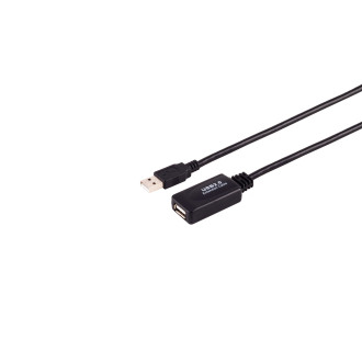 Active USB-A extension, USB 2.0, 480Mbps, 10m