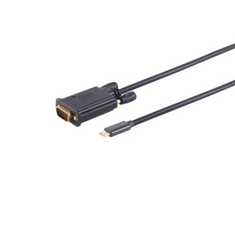 USB-C adapter cable, VGA, 1080p, 3m
