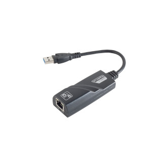 USB-A LAN Adapter, RJ-45, Gigabit, black