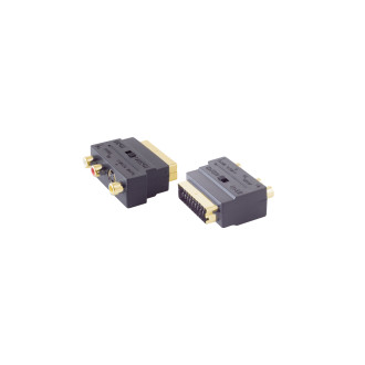 adapter with 3 R/4-pin MINI jack IN/OUT, gold
