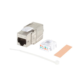 RJ-45 Keystone, toolless, certified, Cat. 8.1