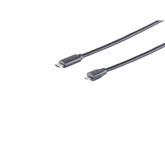 USB-C adapter cable, Micro-B, 2.0, black, 3m