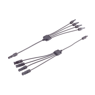 PV4 T-adapter cable Set, 4/1, 4mm², black/bl, 60cm