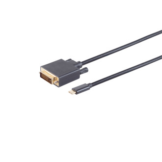USB-C adapter cable, DVI, 4K30Hz, 3m