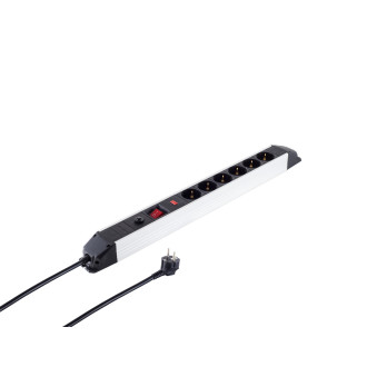 ALU Power Strip 6-way, SP, OP, black