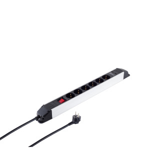 ALU Power Strip 6-way, USB, black