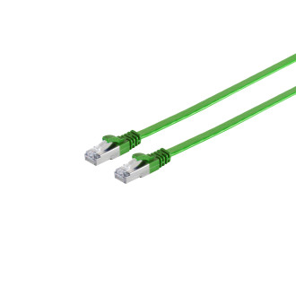 RJ45 Flatcable with CAT 7 Rawcable slim green 3m