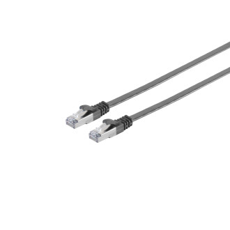 RJ45 Flatcable with CAT 7 Rawcable slim black 3m