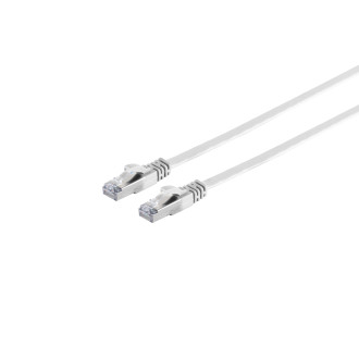 RJ45 Flatcable with CAT 7 Rawcable slim white 3m