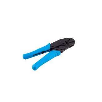 Crimping tool for RJ45 modular plug, interlock