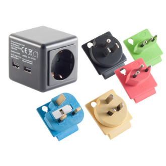 Universal Travel Adapter with 2-port USB Charger
