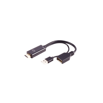HDMI-A adapter, DisplayPort jack, 4K60Hz, 20cm