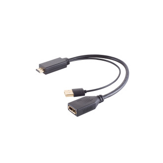 HDMI-A adapter, DisplayPort jack, 4K, 30cm
