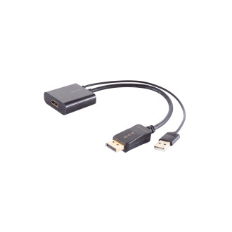 HDMI-A adapter, DisplayPort plug, 4K, 30cm