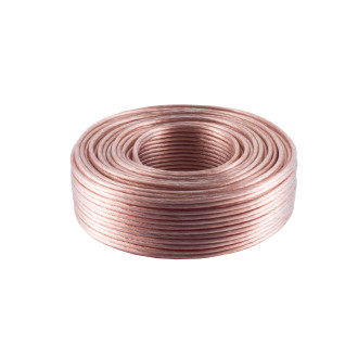 Speaker cable, 2 x 1.5mm², transparent, 100m