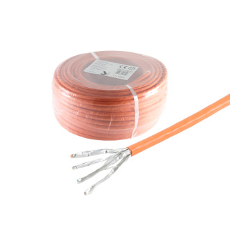 Cat. 7 solid cable, S/FTP, BasicPro, orange, 25m