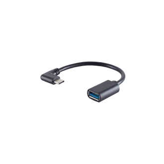 USB-C Adapter, USB-A jack, 3.0, OTG, 90°, PVC