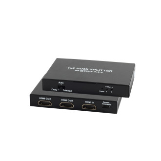 HDMI Splitter 1x2, metal, 4K60Hz, black