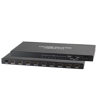 HDMI Splitter 1x8, metal, 4K60Hz, black