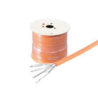Cat. 7 solid cable, S/FTP, BasicPro, orange, 500m