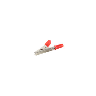 Alligator clip, full isollated, screw type, red