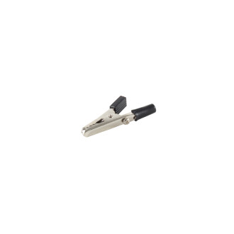 Alligator clip, full isollated, screw type, black