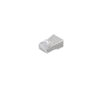 Western-pl. 8-pins shielded for r.cable. gold pl.