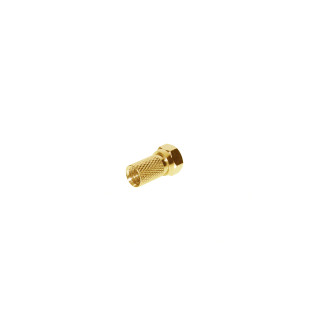 F-plug 7,2, gold plated, with large nut