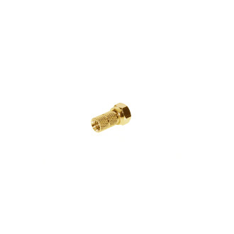 F-plug, 6,0 gold plated, with large nut
