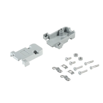 Connector shell, D-Sub, 9-pole, grey
